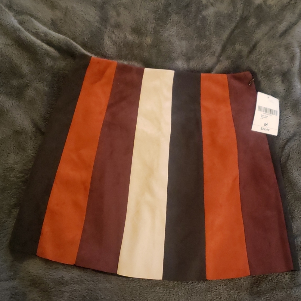 Multi color rust mini skirt